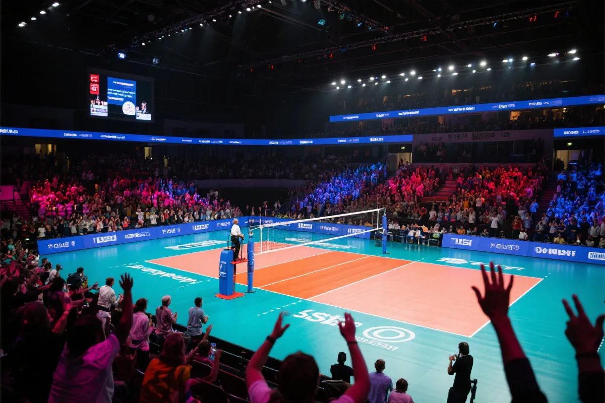 亚洲排球赛场氛围图